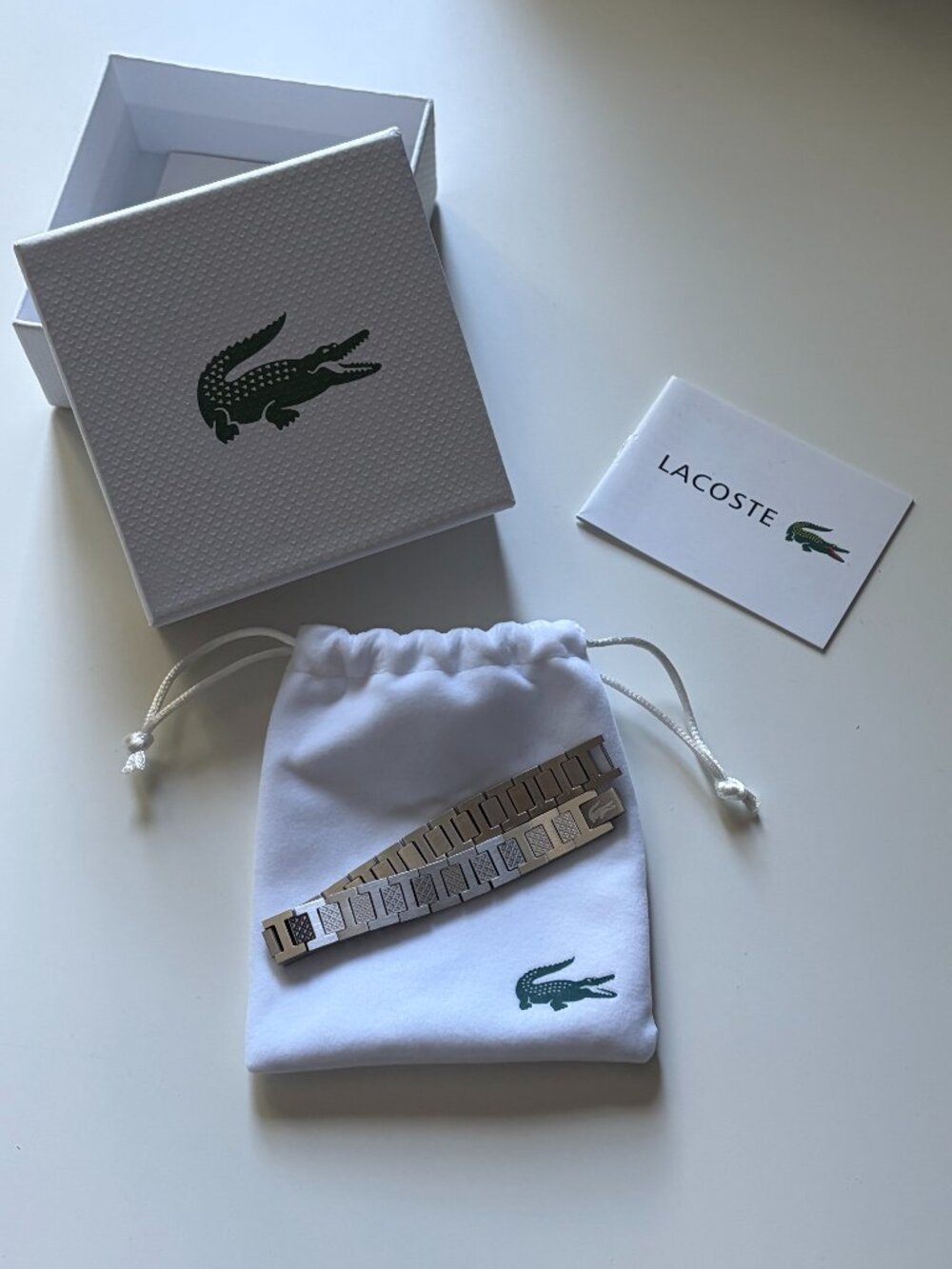 Silver Lacoste Metropole bracelet